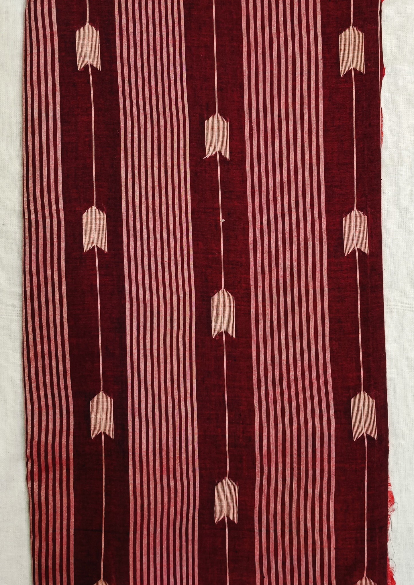 Cotton Jamdani Arrow Buti Saree- Maroon