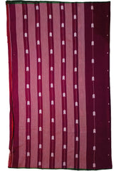 Cotton Jamdani Arrow Buti Saree- Magenta