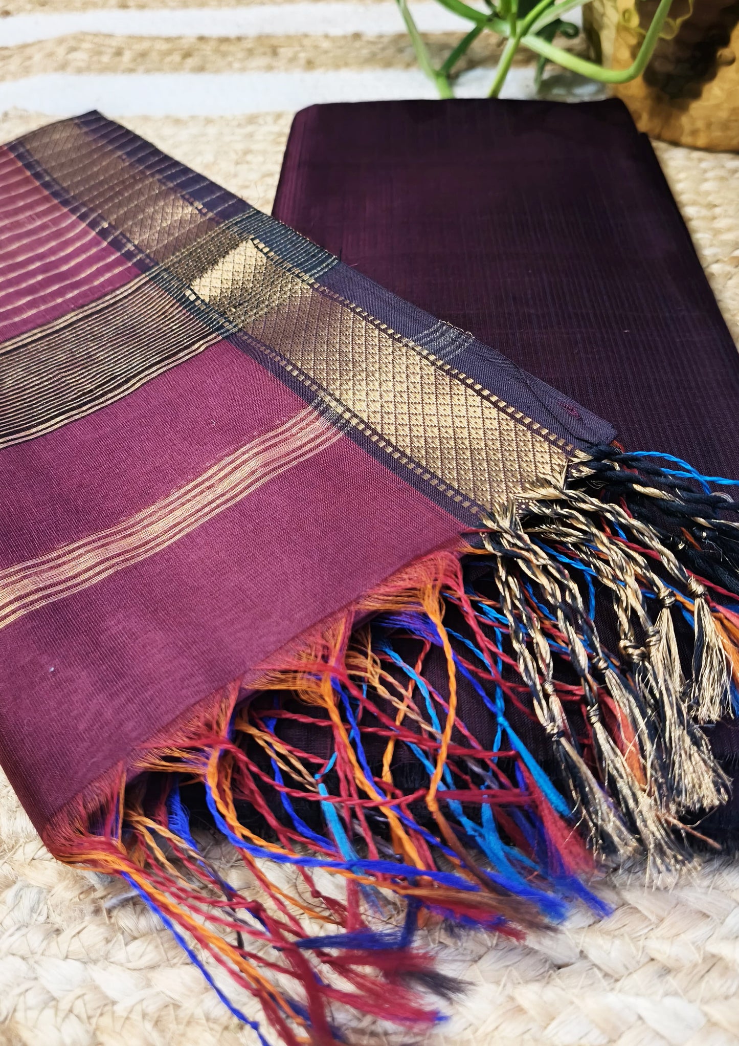 Maheshwari Silk Suit Set- Jamuni (dhup-chav)