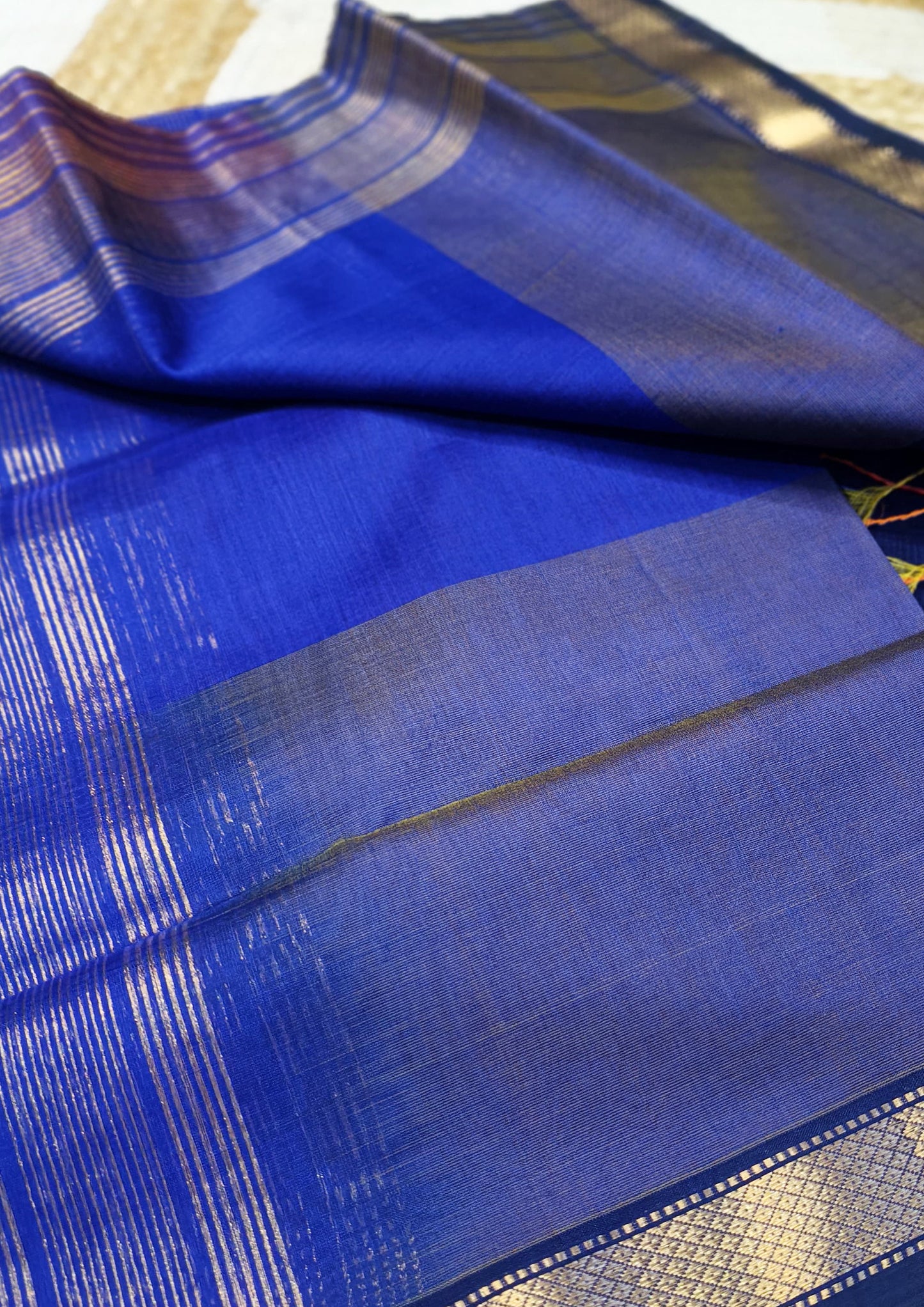 Maheshwari Silk Suit Set- Royal blue1