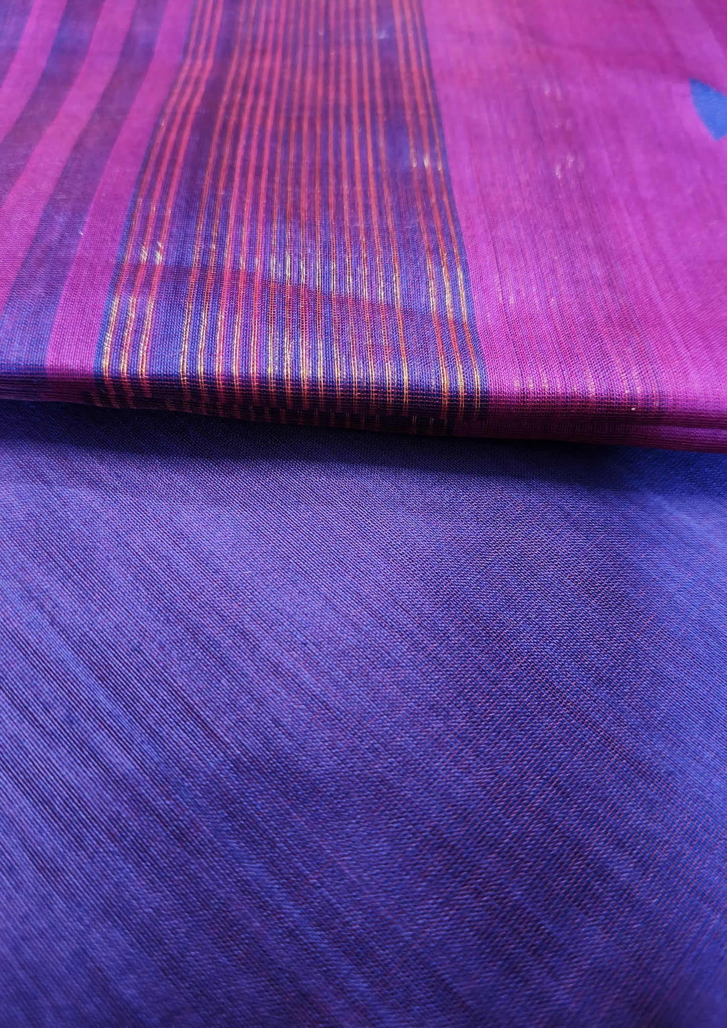 Maheshwari Silk Suit Set- Buti Purple