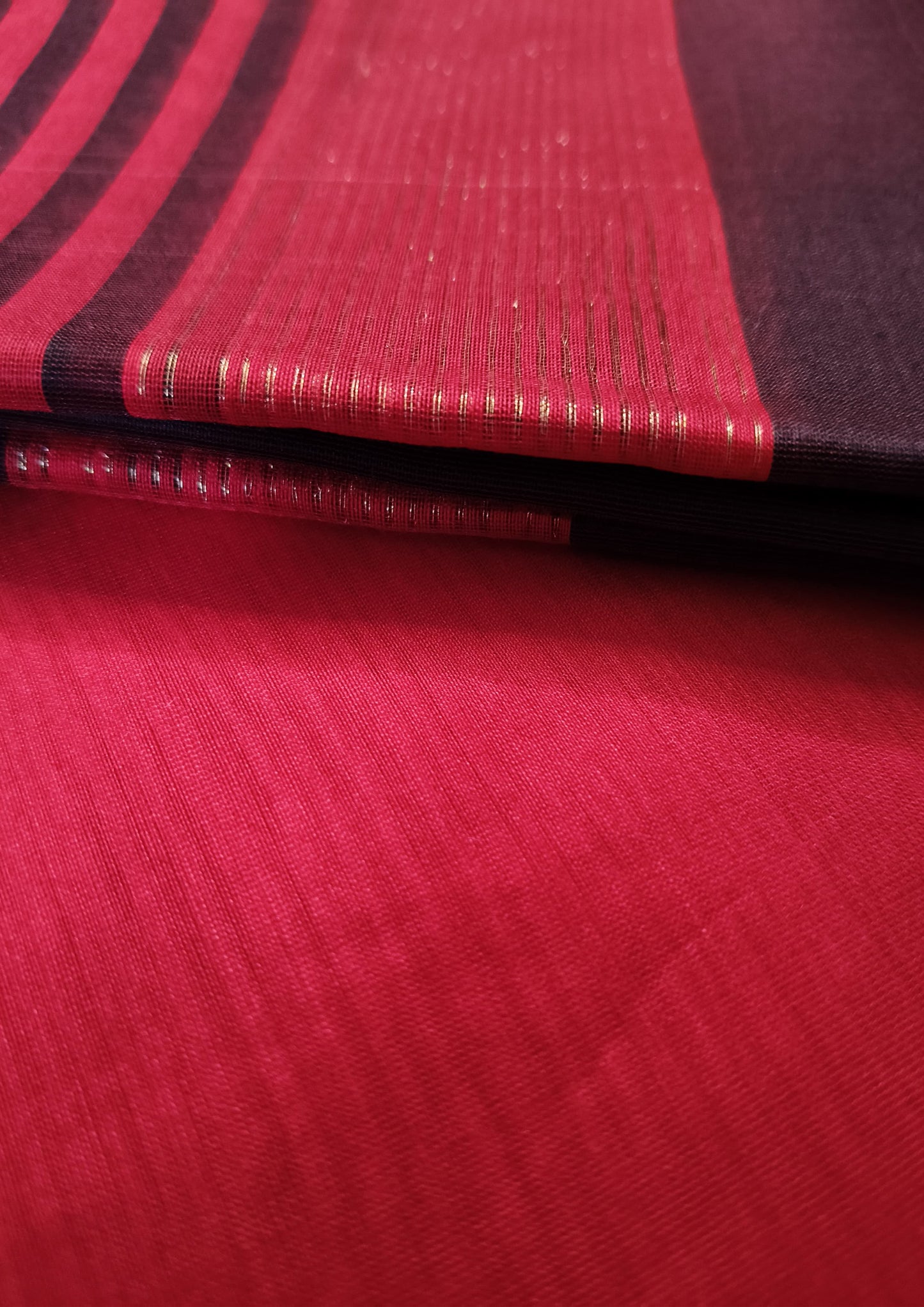 Maheshwari Silk Suit Set- Buti Red