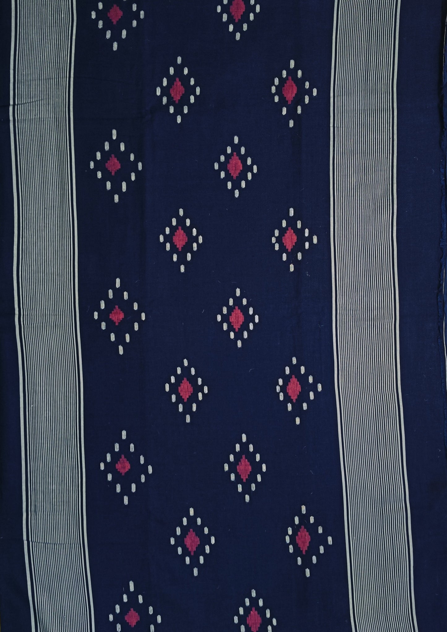 Cotton Jamdani Ruiton Buti Saree- Navy blue