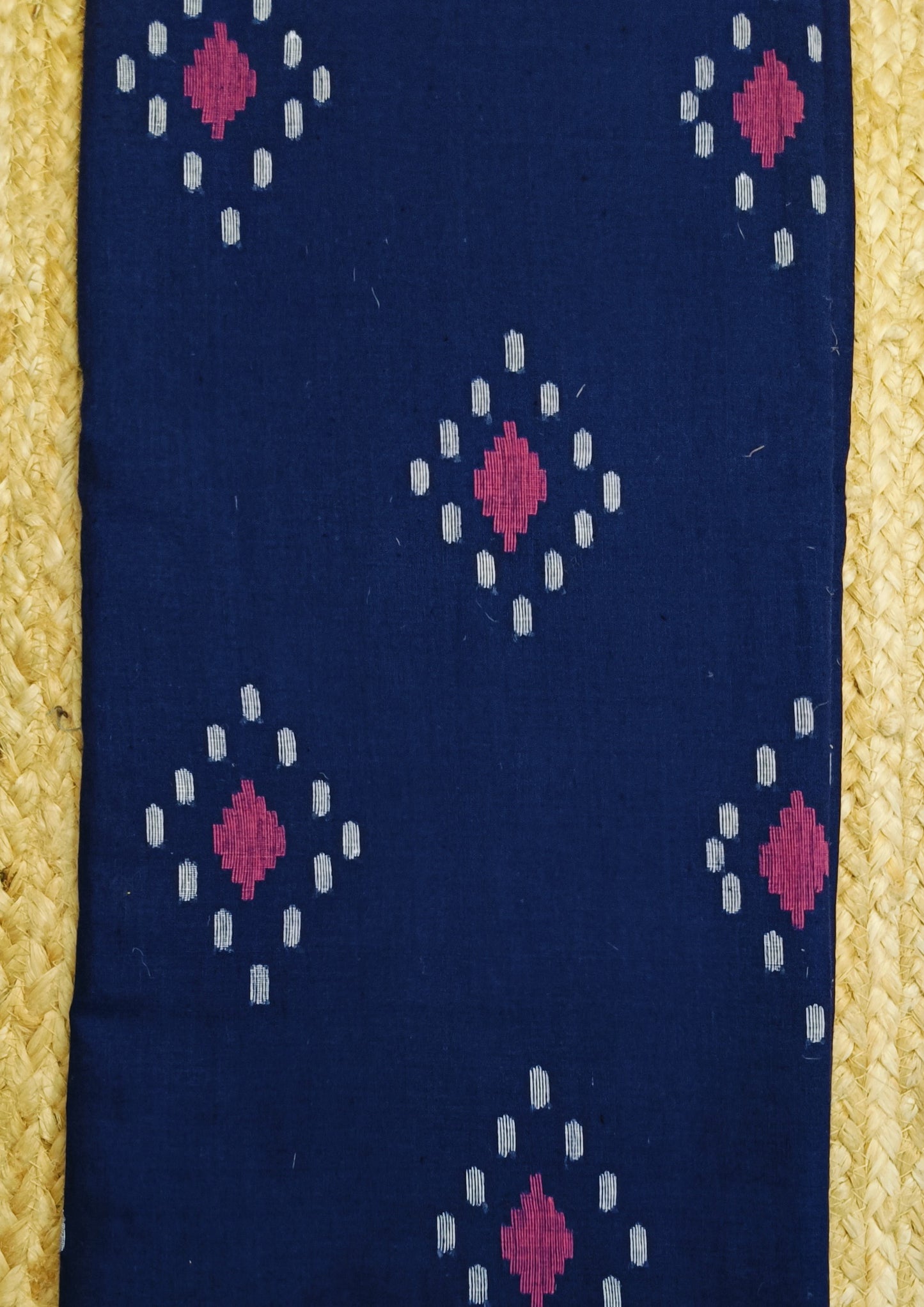 Cotton Jamdani Ruiton Buti Saree- Navy blue