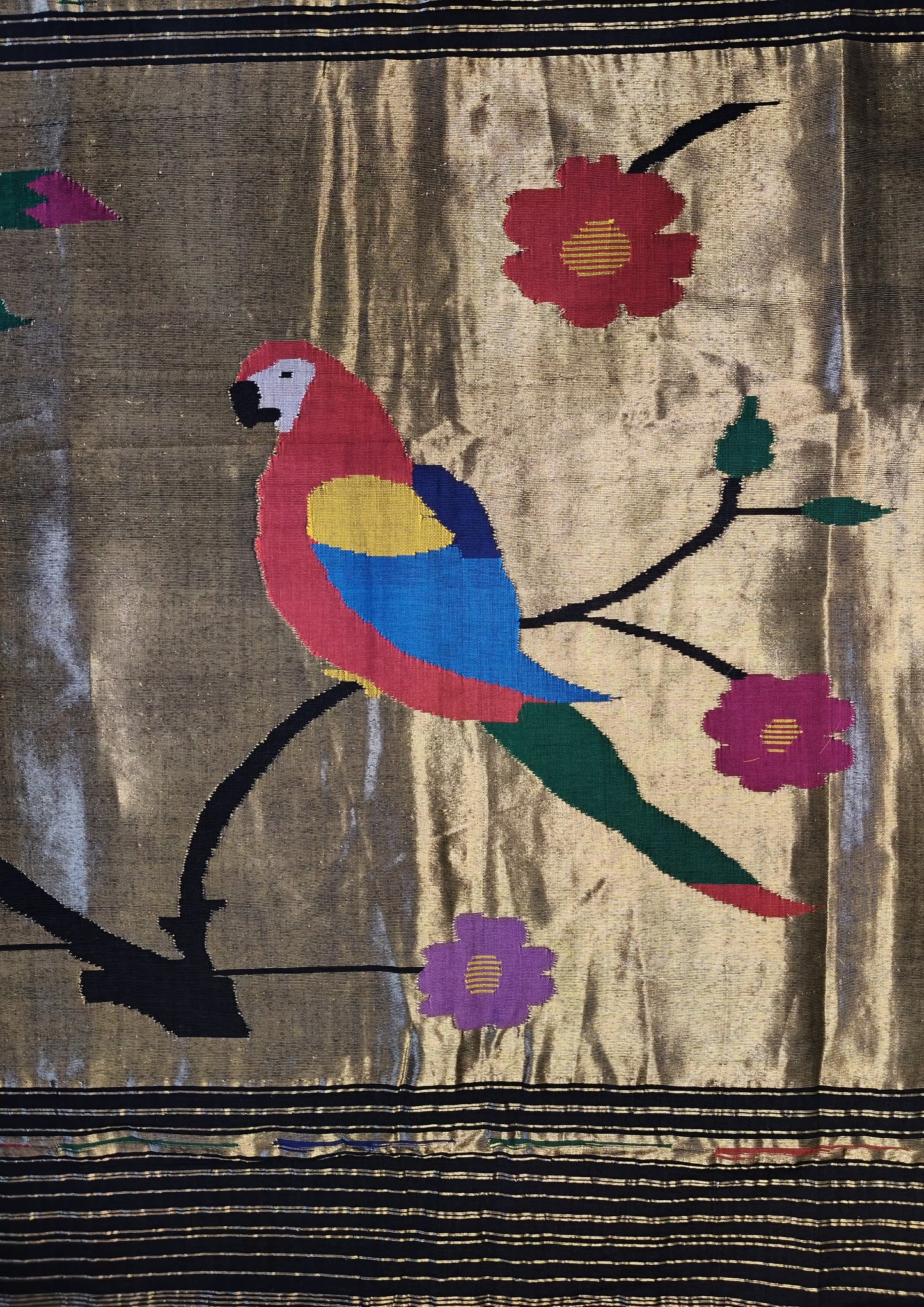 Paithani Cotton Saree- Black