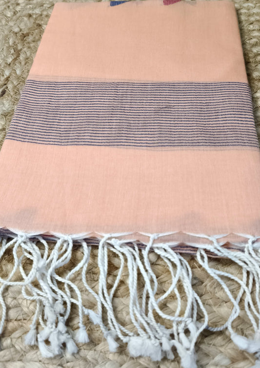 Jamdani Stole- Peach 1