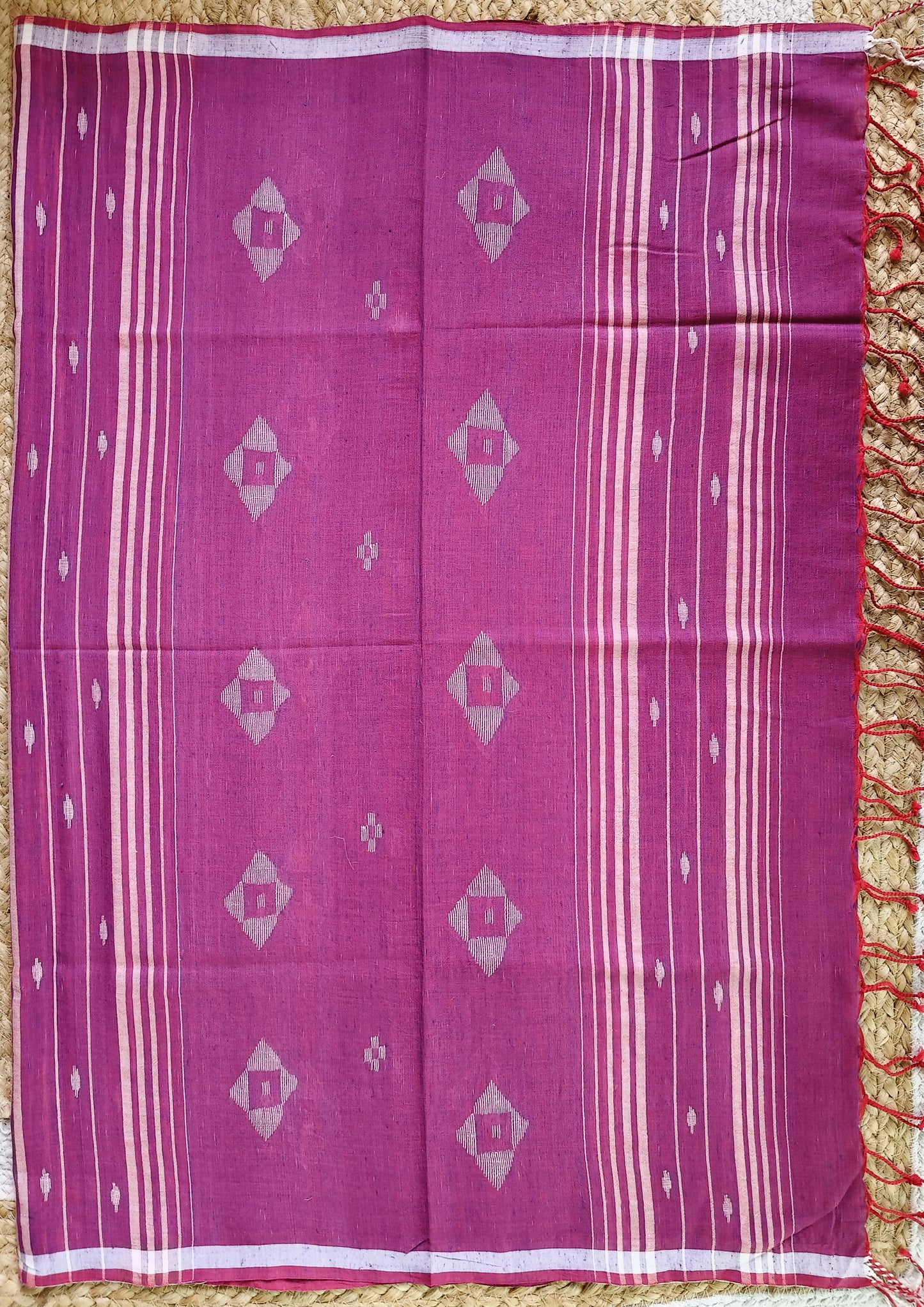 Jamdani Stole- Pink 1