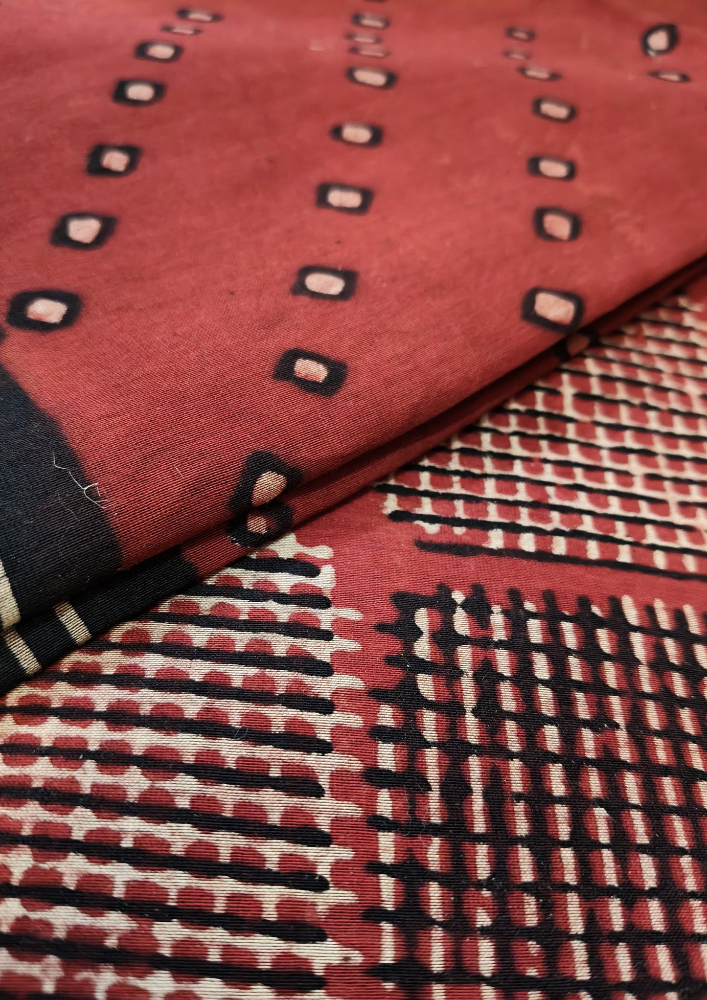 Bagru Chanderi Suit- Red 01