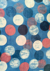 Ajrakh Cotton Dupatta - D4 Indigo - Wefta