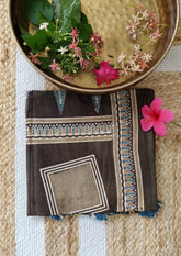 Ajrakh Cotton Stole - Brown B3 - Wefta