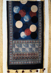 Ajrakh Stole - Blue B2 - Wefta