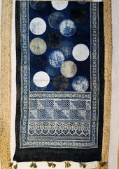 Ajrakh Stole- Blue B3 - Wefta