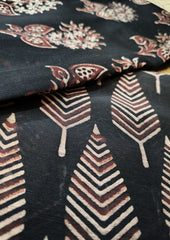 Bagru Chanderi Suit - Black 01 - Wefta