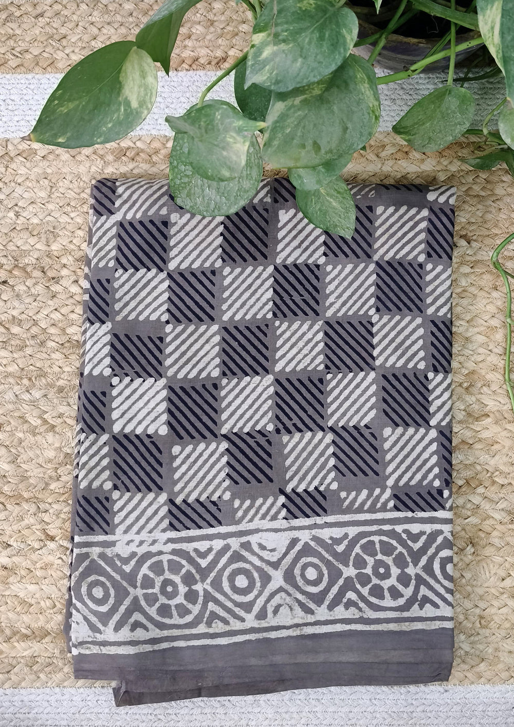 Bagru - Handblock print Cotton Saree - 24 Kashish - Wefta