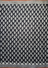 Bagru - Handblock print Cotton Saree - Black - Wefta