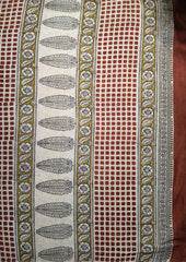 Bagru - Handblock print Cotton Saree - Black - Wefta