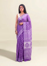 Bagru - Handblock Printed Cotton Saree - ATC01 - Wefta