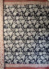 Bagru - Handblock Printed Cotton Saree - ATC04 - Wefta
