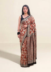 Bagru - Handblock Printed Cotton Saree - ATC05 - Wefta