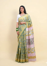 Bagru - Handblock Printed Cotton Saree - ATC07 - Wefta