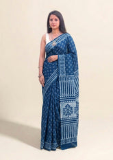 Bagru - Handblock Printed Cotton Saree - ATC08 - Wefta