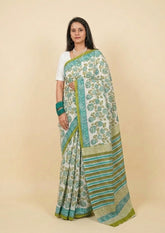 Bagru - Handblock Printed Cotton Saree - ATC11 - Wefta