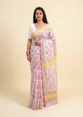 Bagru - Handblock Printed Cotton Saree - ATC14 - Wefta