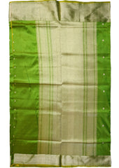 Banarasi Silk Saree 01 - Green - Wefta