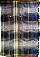 Bhujodi Kala Cotton Saree (Kutchi) - 4KC Navy Checks - Wefta