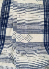 Bhujodi Kala Cotton Saree (Kutchi) - 7KC - white - Wefta