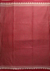 Block Printed Saree - Red DP1 - Wefta