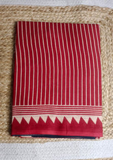 Block Printed Saree - Red DP1 - Wefta