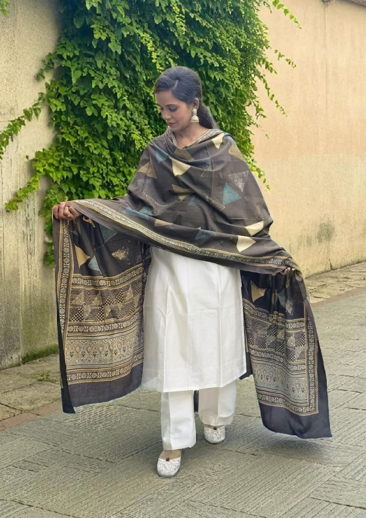 Ajrakh Cotton Dupatta- D2 Kashish