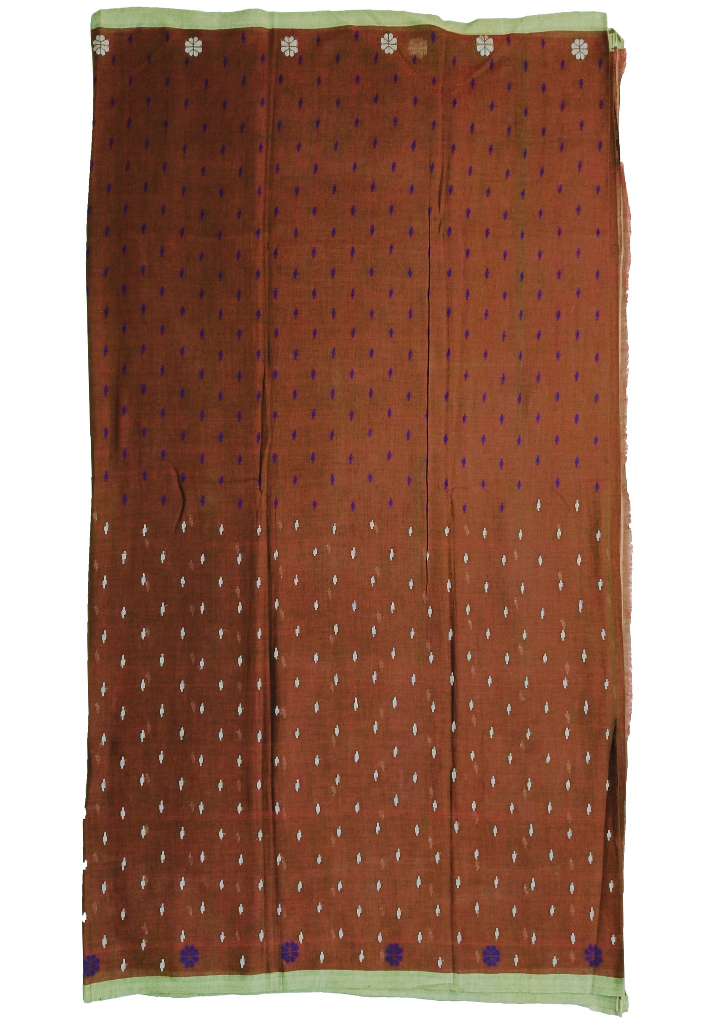 Cotton Jamdani Machi Buti Saree- Brown