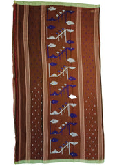 Cotton Jamdani Machi Buti Saree- Brown