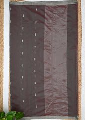 Chanderi Silk Saree Phool Buti- Brown - Wefta