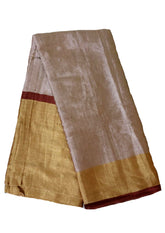 Chanderi Tissue Saree- Dhup Chav- Copper & Gold - Wefta