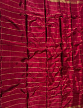Chanderi Tissue Saree- Red & Gold Stripe - Wefta