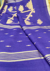 Cotton Jamdani Machi buti Saree- Purple - Wefta