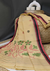 Cotton Jamdani Phool Buti- Cream - Wefta