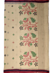 Cotton Jamdani Phool Buti- Cream - Wefta