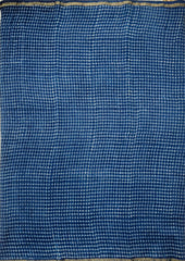 Dabu - Handblock print Chanderi Saree - 27 Indigo - Wefta