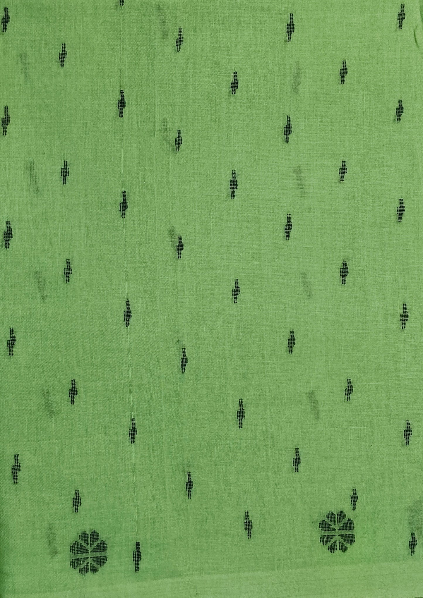 Cotton Jamdani Machi Buti Saree- Green