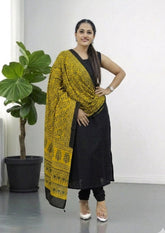 Handblock Printed Ajrakh Modal Dupatta- AJ02IFB - Wefta