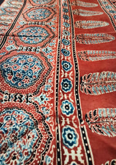 Handblock Printed Ajrakh Modal Dupatta - AJ03IFB - Wefta