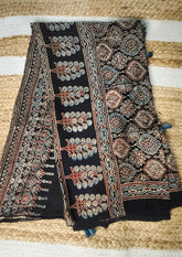 Handblock Printed Ajrakh Modal Dupatta - AJ04IFB - Wefta