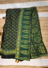 Handblock Printed Ajrakh Modal Dupatta - AJ06IFB - Wefta