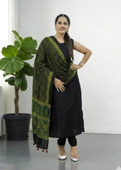 Handblock Printed Ajrakh Modal Dupatta- AJ06IFB - Wefta