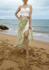 Handblock Printed Cotton Bagru Sarong - 09 Fresh Green - Wefta