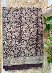 Handblock Printed Kalamkari Saree - HBK5 - Wefta